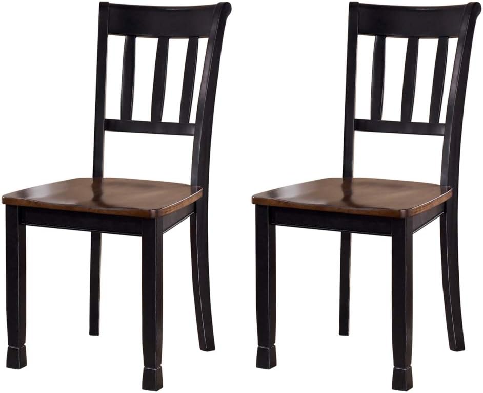 51Y7eQIKF-L._AC_SL1000_.jpg Modern Farmhouse Dining Room Side Chair, Set of 2, Black and Brown - Image 1