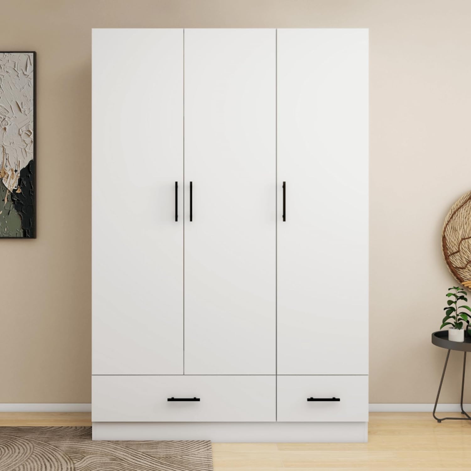 615mATchIL._AC_SL1500_.jpg Wardrobe Closet, Armoire Wardrobe Closet with 2 Drawers, Closet Cabinet with Clothing Rods, Wardrobe Cabinet with 3 Doors, Wooden Closet with Shelves, Closet - Image 1