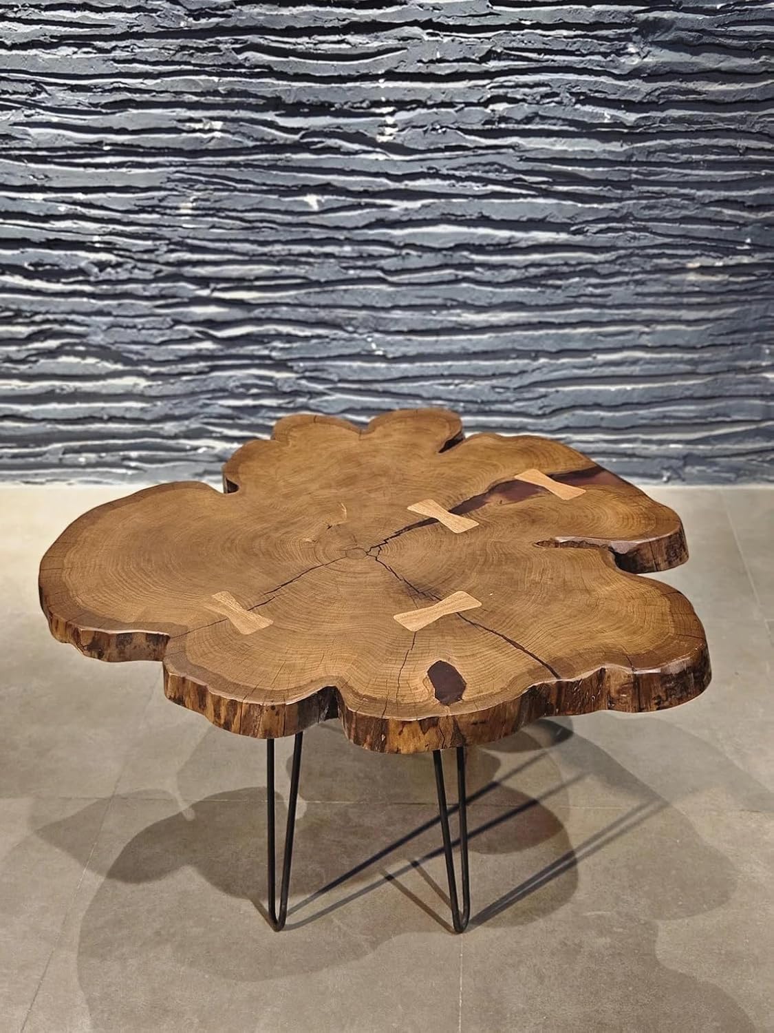 71MWnFkVxCL._AC_SL1500_.jpg Rustic Live Edge Round Coffee Table Dining Table Corner Table Hallway Table Office Table Counter Table Center Table Side Table End Table Bedside Table (30" Inches Tall, 36 x 36 Inches) - Image 1