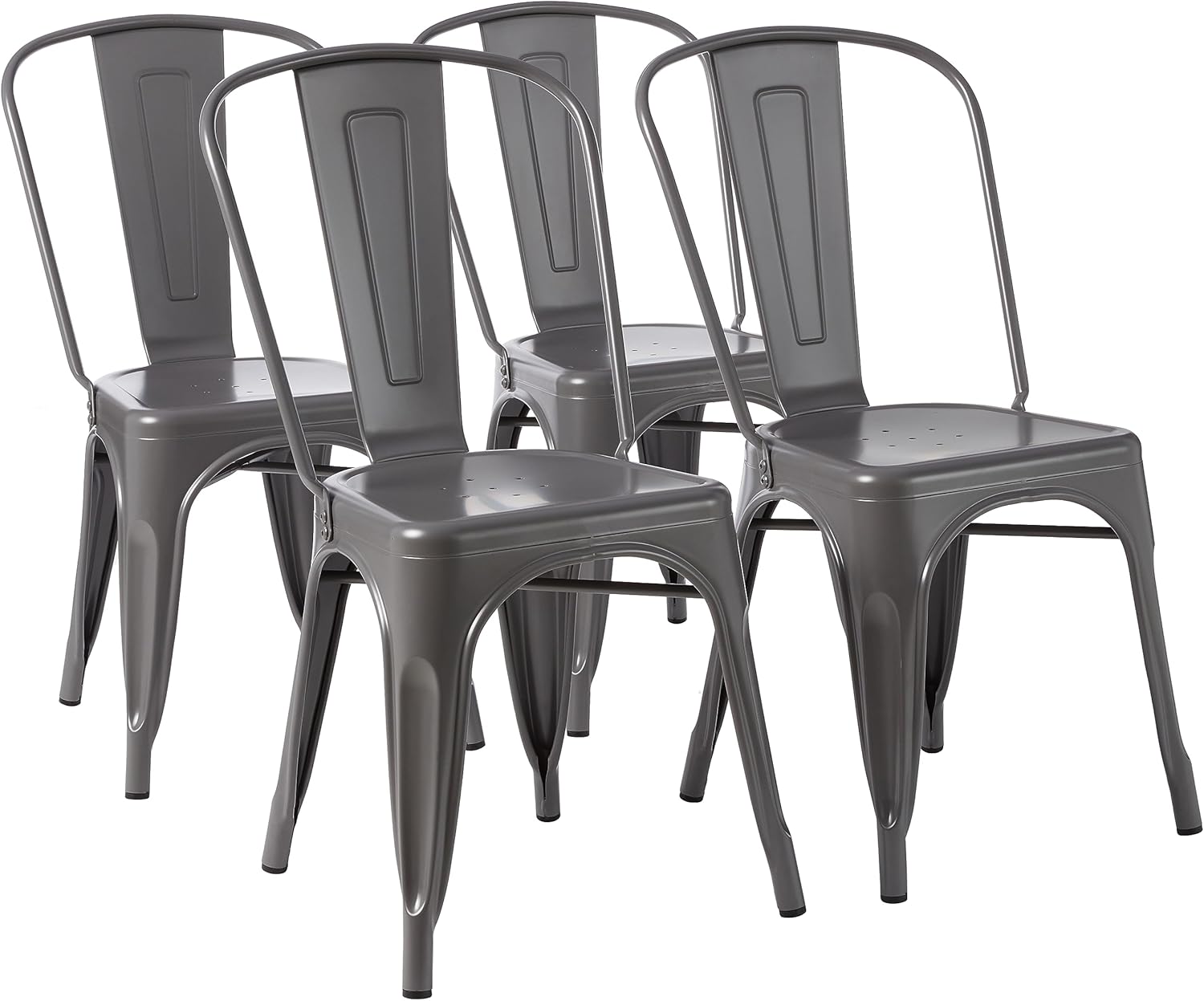 71oFui8O7L._AC_SL1500_.jpg Metal Dining Chairs, Dark Grey, 1 Count (Pack of 4) - Image 1