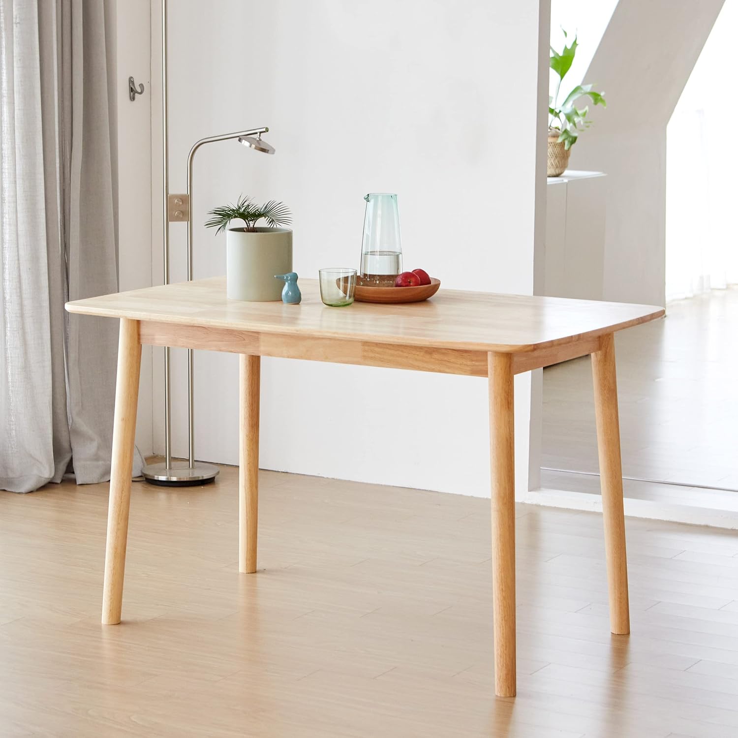 8183TJh2YvL._AC_SL1500_.jpg 47" Malaysian Oak Rectangular Wooden Dining Table/Solid Wood Kitchen Desk (Natural Oak) - Image 1