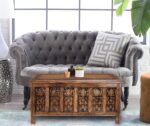 Rectangular Wooden Coffee Table, Modern Wooden Coffee Table, Center Tables, Entryway Table, Living Room Table for Magazines, Books, and Plants - 36x18 Inch Burnt - Image 2